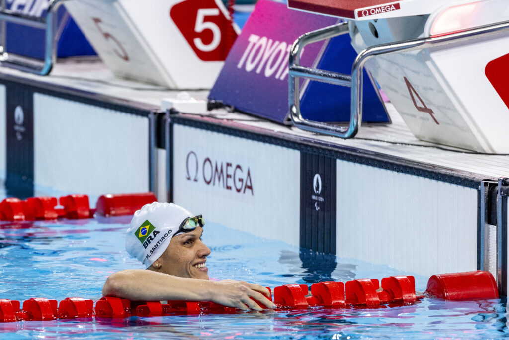 05.09.24 - MARIA CAROLINA SANTIAGO - Jogos Paralímpicos Paris 2024 - Prova de Natação na Arena La Defense, em Paris.